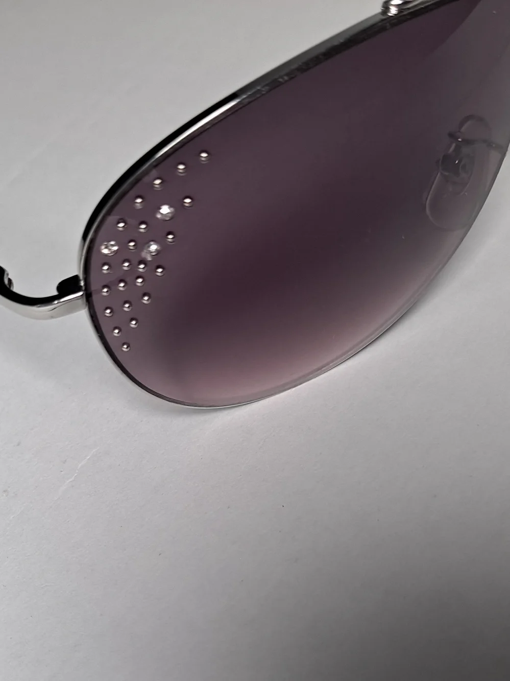 Women’s Aviator Sunglasses - Silver Frame with Purple Lenses